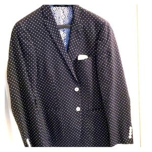 Navy /white dot sport coat